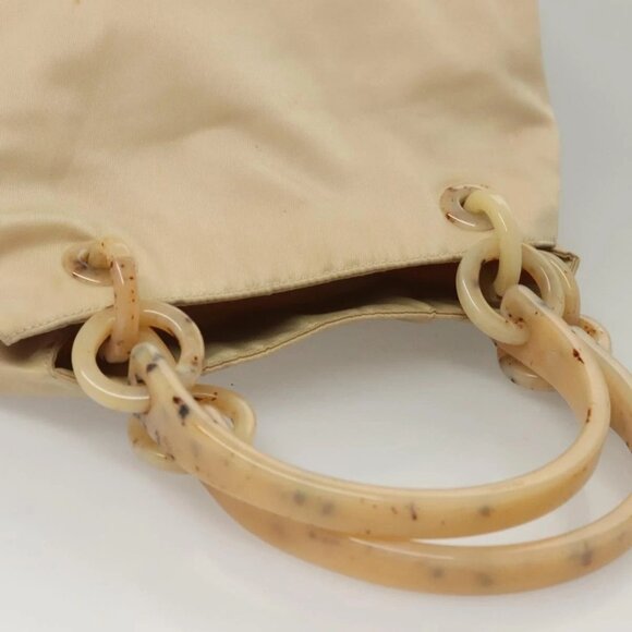 PRADA Hand Bag Nylon Beige Silver Auth - Picture 9 of 16